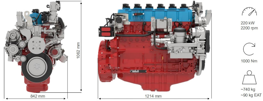 DEUTZ TCG 7.8 Hydrogen Dimensions